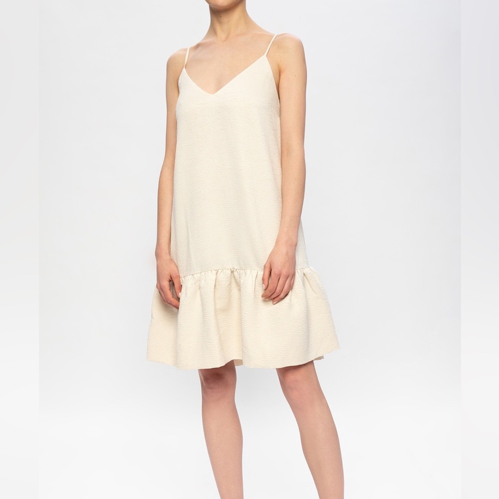 Samsoe Samsoe Judith Short Dress Warm White Size Medium Sleeveless Lined Summer‎